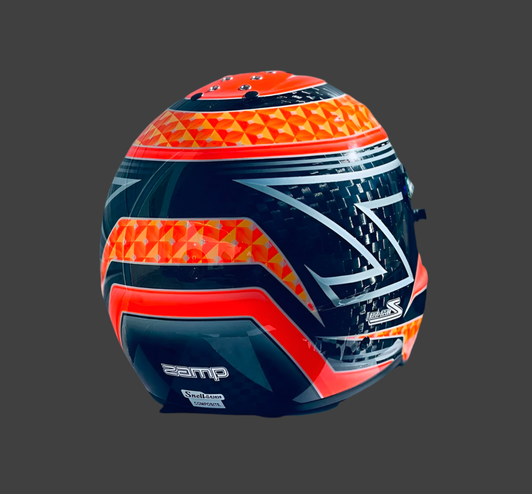 RZ-65 Pro Series-Carbon Fiber-Orange Graphic Helmet