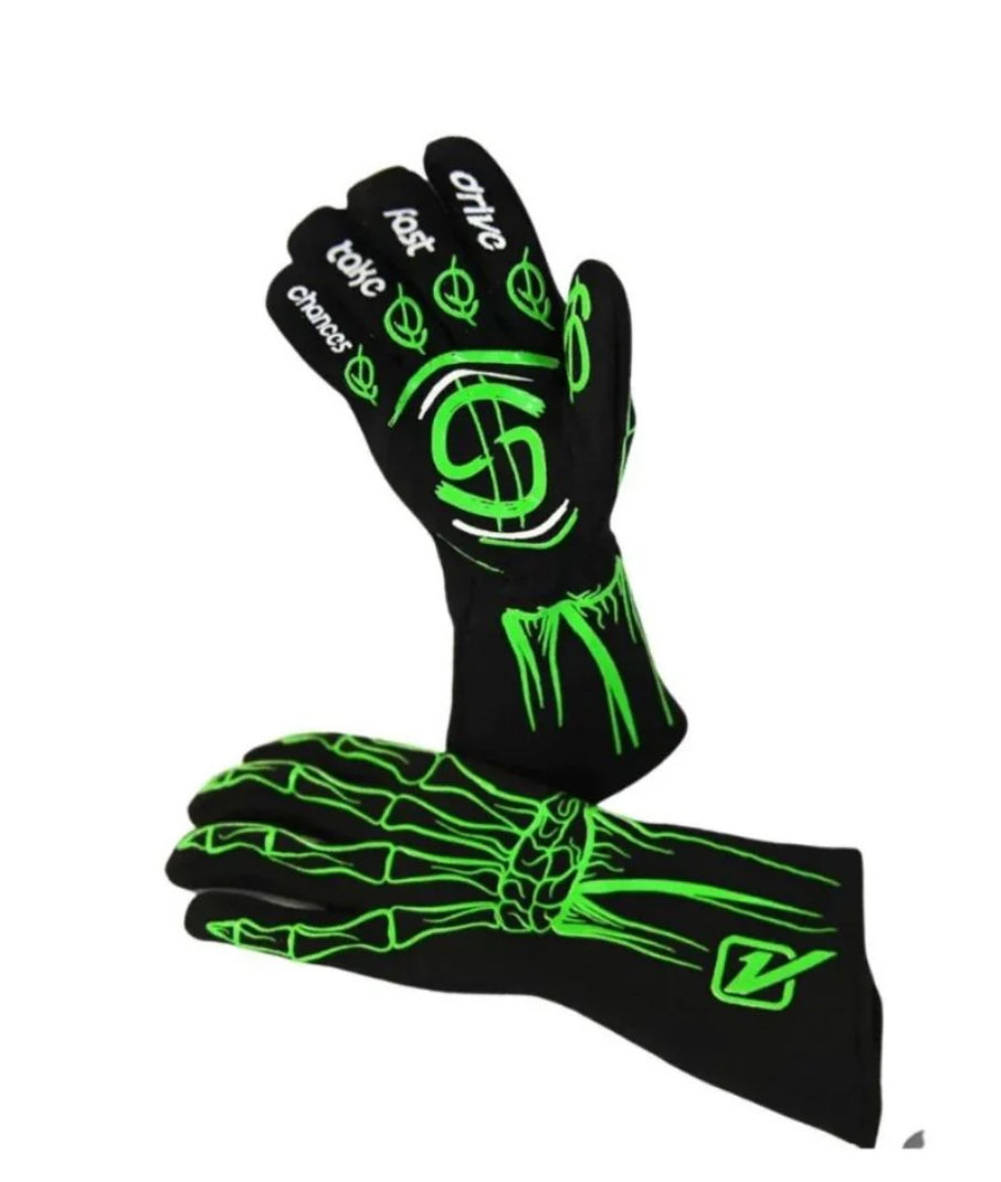 2-Layer SFI 5 Racing Gloves - Bones